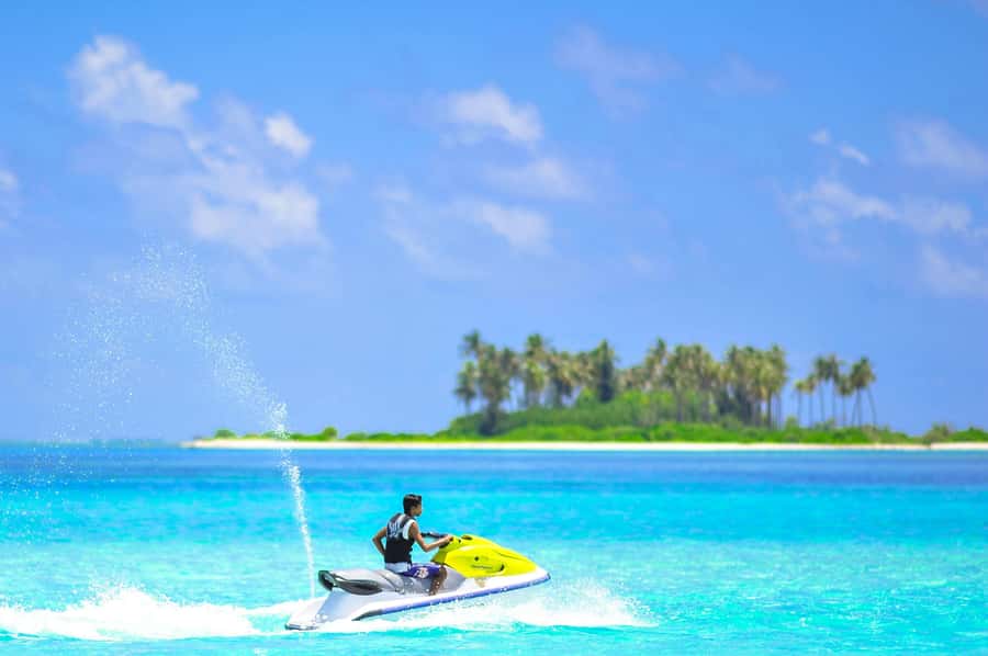 Arabian Sunset Jet Ski Tour – Waves Under the Orange Sky - Getting ready before you touch the throttle