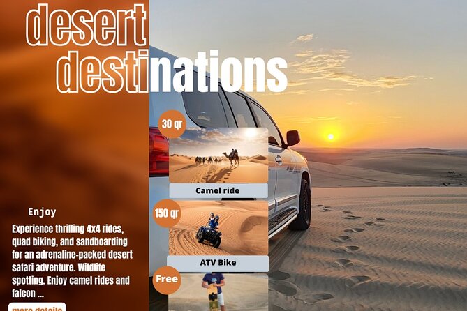 Desert Safari Qatar - Sandboarding adds a simple desert challenge