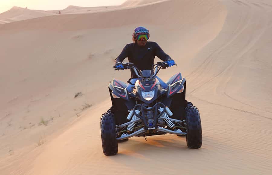 Desert Safari, Quad Bike, Camel Ride, Falcon & Sandboarding - Camels, falcons, and a short stop at Sealine