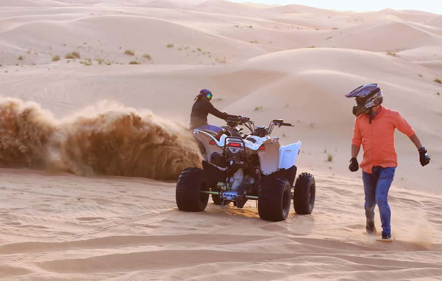 Desert Safari Self-Drive Quad Bike OR Dune Buggy Experience - Camel riding and a close look at falcons