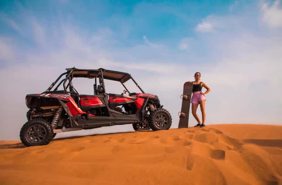 Doha: ATV Quad, Buggy Dune Bashing,Camel Ride & Sandboarding - The first sand stop and optional quad biking