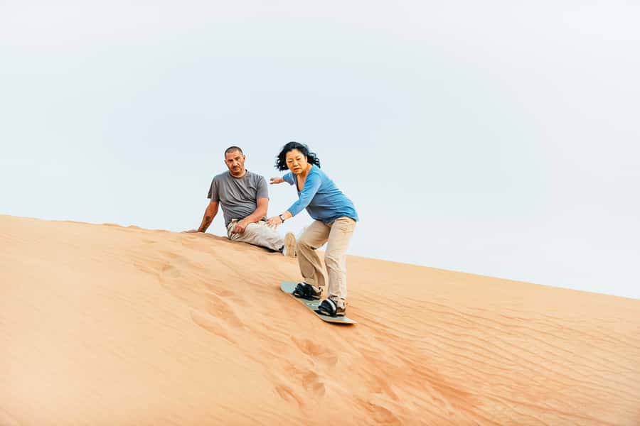 Doha: Desert Safari Dune Bashing, Sandboarding, & Camel Ride - The Inland Sea, where desert meets Gulf water
