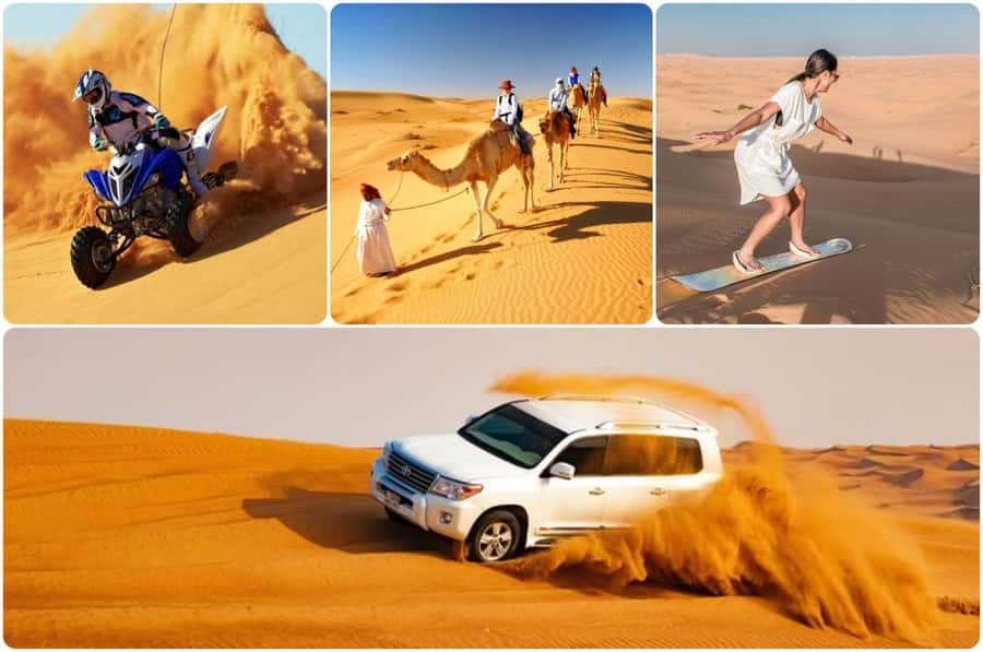 Doha: Desert Safari, Quad Bike, Camel Ride & Inland Sea Tour - Dune bashing across the golden sand