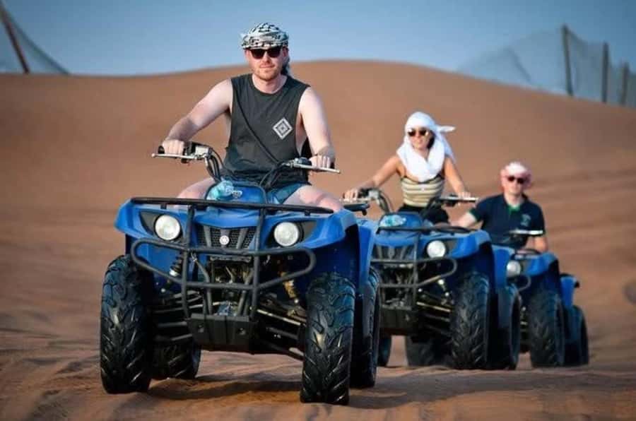 Doha: Desert Safari, Quad Biking, Sand Boarding & Camel Ride - The Bedouin camp, camels, and falcons