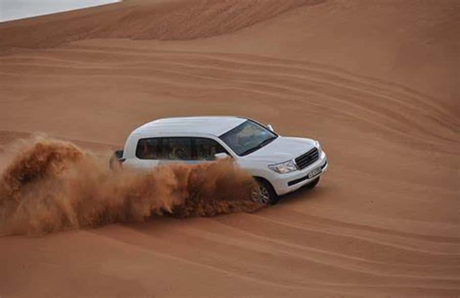 Doha Desert Safari: Sandboarding, Camel Ride & Swimming Fun - Sandboarding down the dunes