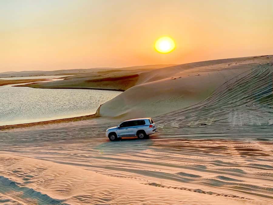 Doha: Desert Safari with Dune Bashing and Inland Sea - Mesaieed’s camel stop and photo breaks