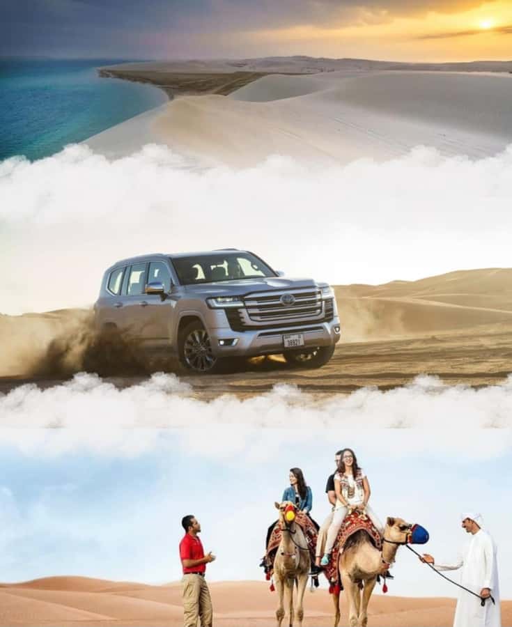 Doha: Night DesertSafari DuneBashing Sandboarding CamelRide - Moonlit photo stops in the open sand