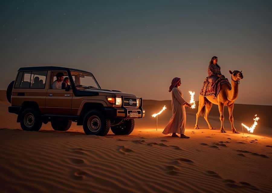 Doha: Nighttime Desert Safari with Dune Bashing & Camel Ride - Key points to know before booking