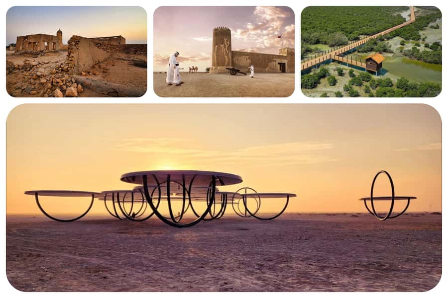 Doha: North Qatar Tour, Mangroves, & Zubara Fort and purple - Purple Island: a scenic pause by the coast