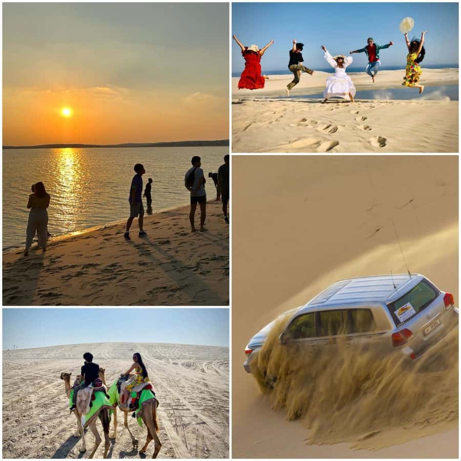Doha: Private NIGHT desert safari with free camel ride - One hour of dune bashing across the sand