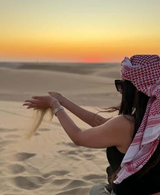 Doha Qatar : sealine adventure Camel Ride sandboard Sunset - Dune Bashing Across the Sand