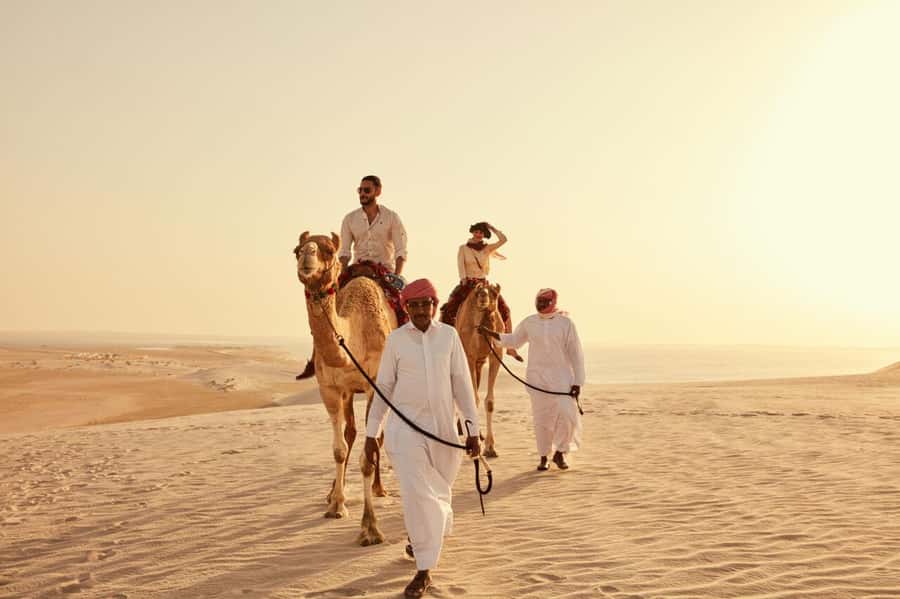 Doha:Sunrise or Sunset Desert Safari Tour with Sand Boarding - The Inland Sea and the best photo stops