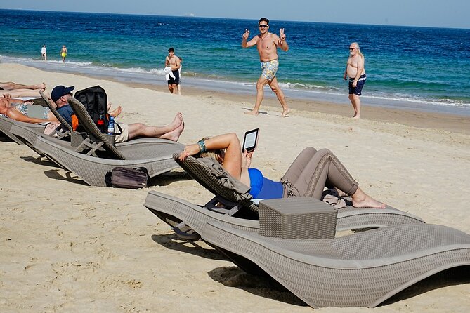 Private Full Day Desert Safari - Swimming where the dunes reach the Gulf