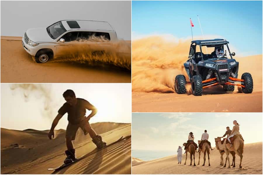 Qatar Desert Safari, Quad bike, Camel Ride and Sandboarding - Mesaieed: tea, camels, and the first activity stop
