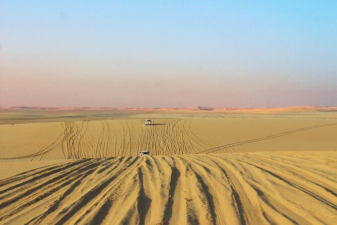 Qatar Gold Dune Safari, Dune Bashing,Camel Ride,Sand Boarding,Inland Sea Desert - Tea, water, and a changing desert view