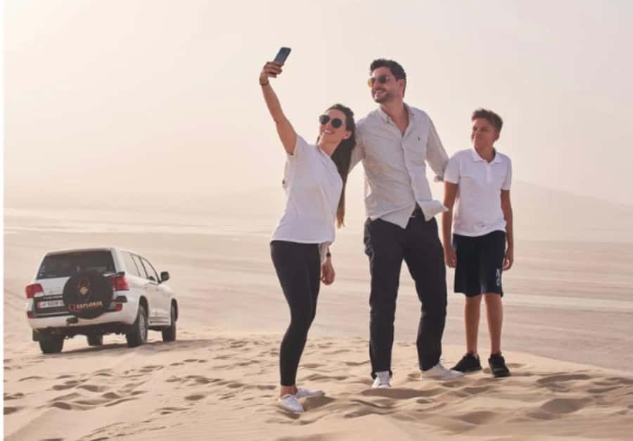 Relax Inland Sea Tour, Desert Safari, Camel Ride, SandBoard - What dune bashing feels like in a Land Cruiser