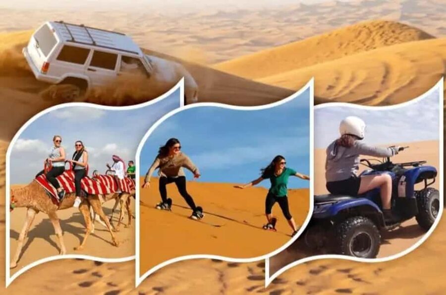 Sunset Desert Safari with Dune Bashing & Inland Sea Views - Sealine Beach adds sandboarding and sunset light