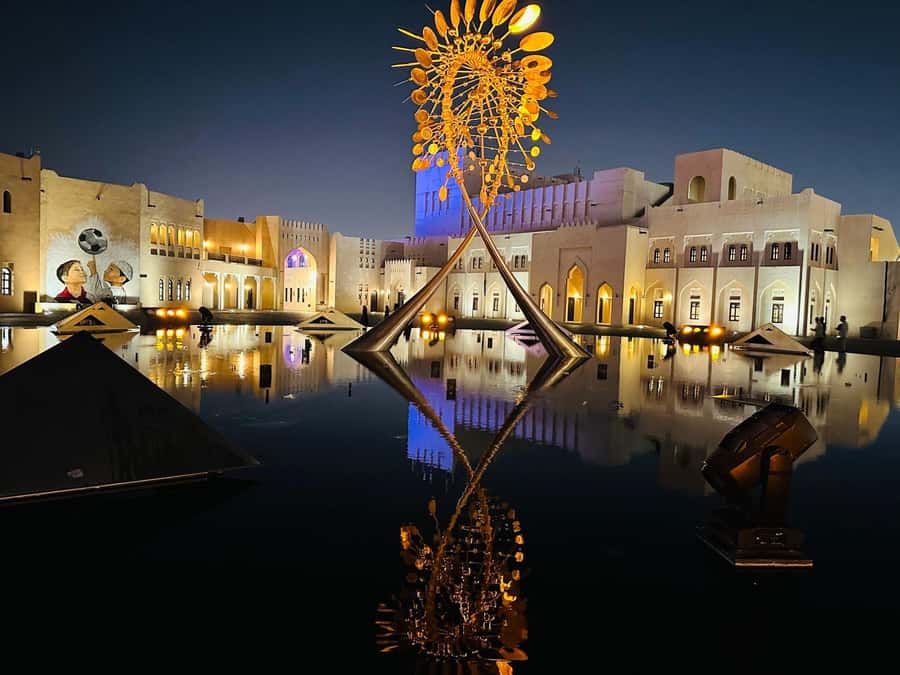 Things To Do In Doha: City Tour, Souq Waqif & Dhow Boat Ride - Lusail Marina and the I Love Lusail statue