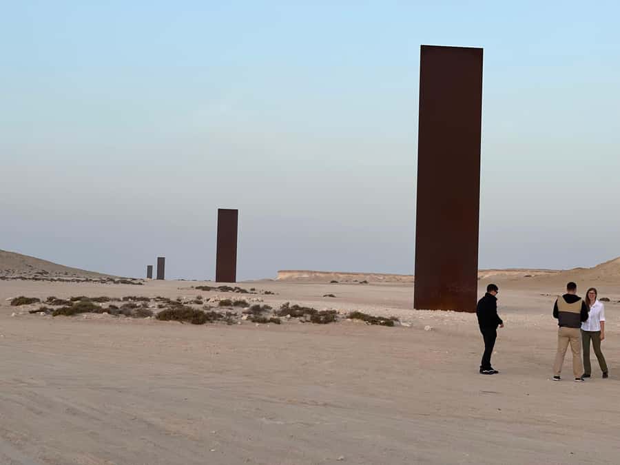 West Qatar tour to Richard Sierra sculpture,Umbrella Rock - The Shahaniyah camel-racing track